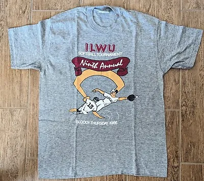 Buy Ilwu Bloody Thursday T Shirt Vintage 1986 Size Large • 17.95£