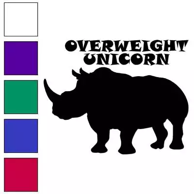 Buy Overweight Unicorn Rhino, Vinyl Decal Sticker, Multiple Colors & Sizes #6403 • 18.15£
