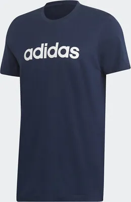 Buy Adidas Essentials Linear Tee Mens - Sports T-Shirt Navy - XL • 17.99£