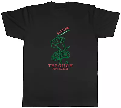 Buy Samurai Mens T-Shirt Slicing Through Problems Japanese Unisex Tee Gift • 8.99£