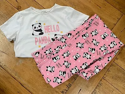 Buy Shein Girls Pink Hello Panda Design Pyjamas - Long Bottoms - Age 11-12 Yrs • 5.20£