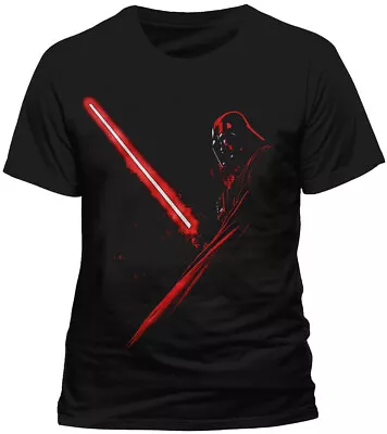 Buy Star Wars T Shirt Official Darth Vader Shadow Lightsaber Medium / XL New Black • 9.95£