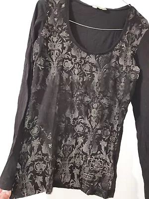 Buy Guess Women's T-Shirt S Black Graphic 100% Cotton Full Sleeve Round Neck Basic • 3.99£