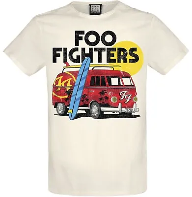 Buy Amplified Foo Fighters Camper Van Mens Vintage White T-Shirt • 15£