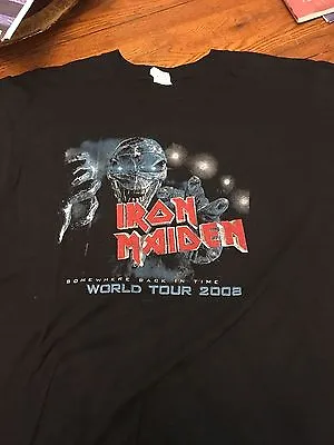 Buy IRON MAIDEN 2008 SOMEWHERE BACK IN TIME TOUR SHIRT Large W/tour Dates • 38.42£