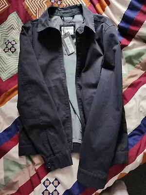 Buy Marks And Spencer Men’s Cotton Rich Bomber Jacket Size MEDIUM Navy • 32£