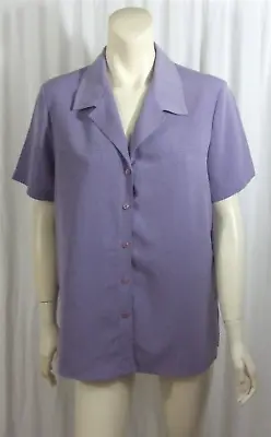 Buy 1980s Vintage Blouse Size 14 Berkertex Purple Lilac Retro Geek Shirt Retro Blue • 1.50£