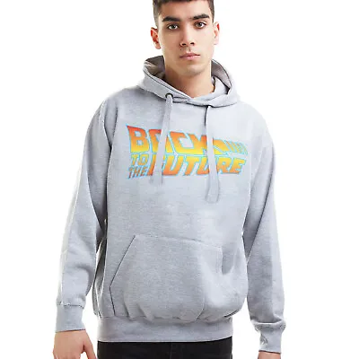 Buy Official Back To The Future Mens Movie Logo Hoodie Jumper Grey S-XXL • 13.99£
