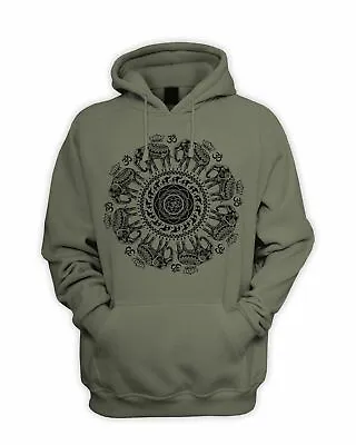 Buy Elephant With Om Symbol Mandala Design Tattoo Hipster Men's Pouch Pocket Hoodie • 25.95£
