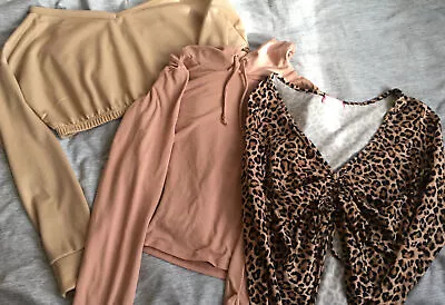 Buy Women’s Juniors Tops Long Sleeve Crop Hoodie Cheetah Size Small Sexy Hot Beige • 26.90£