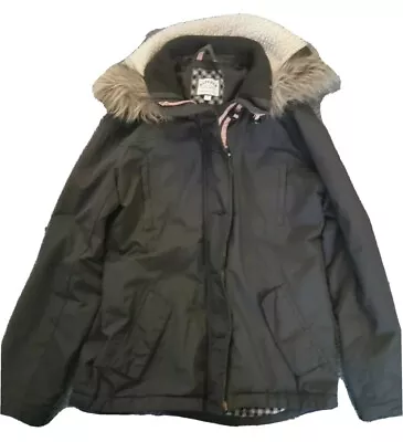 Buy Fat Face Ladies Jacket Size 10 Black Removeable Hood • 13.49£