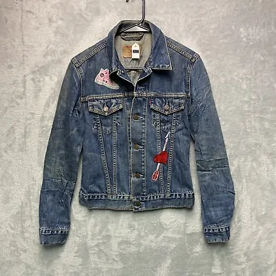 Buy Levi’s Denim Jacket Womens Small Blue Trucker Type III Patches Red Tab • 9.94£