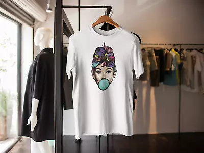 Buy Audrey Hepburn Bubblegum Inspired T Shirt Icon Multi Coloured Adults Kids • 9.99£