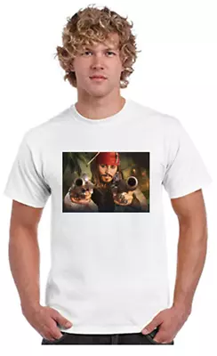 Buy Johnny Depp Pirate Gildan T-Shirt Gift Men Unisex S,M,L,XL,2XL Plus A Bag • 10.99£
