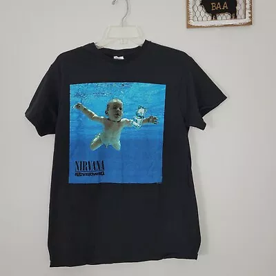 Buy Nirvana 2017 Nevermind Album Short Sleeve T-Shirt Sz M Black Graphic Rock Band • 42.52£