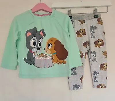 Buy Disney Store Outfit Sweater Leggings 3 Years Mint Green Grey Lady And The Tramp • 7.95£