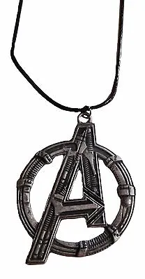 Buy  AVENGERS Logo W/Pewter Finish Leather Cord PENDANT Necklace • 6.74£