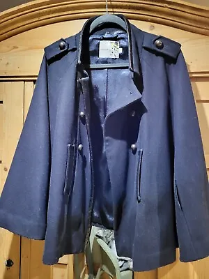 Buy Navy Blue Cape Coat Jacket • 30£