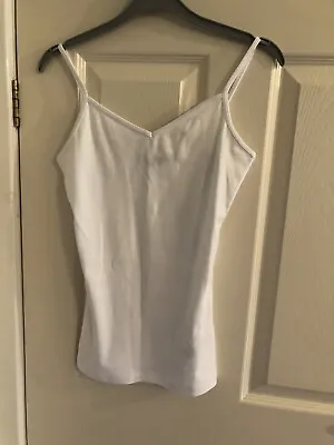 Buy NEW With Tags Ladies Size SMALL Good Quality Cotton Vest Top.White New Look Make • 3£