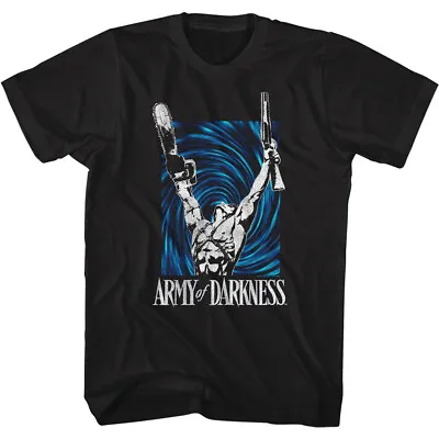 Buy Army Of Darkness Movie Ash Williams With Chainsaw & Boom Stick Men's T Shirt • 46.19£