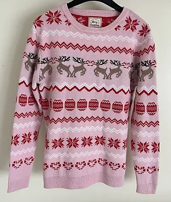 Buy “Merry Christmas” Long Sleeve Pink And Red Jumper 11-12 Years • 7.50£