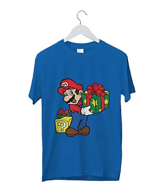 Buy Super Mario Merry Christmas Santa Gift Box T-Shirt, Cute Xmas Gift, Unisex Top • 11.99£