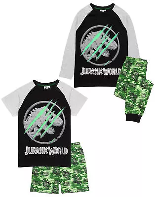 Buy Jurassic World Pyjamas Boys Kids Camo T-Shirt Shorts Or Trousers Options • 14.99£