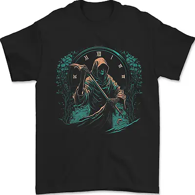 Buy Grim Reaper Time Skull Death Gothic Mens T-Shirt 100% Cotton • 8.49£