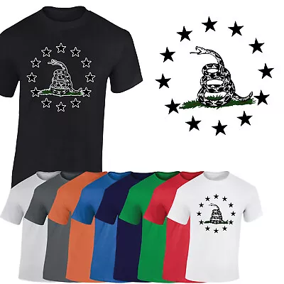Buy Don't Tread On Me Flag Mens T-Shirt Gadsden Flag Snake Rebellion Gift Tshirt • 8.99£