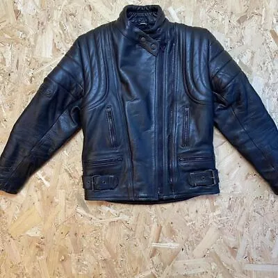 Buy Black Leather Biker Jacket • 50£