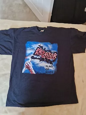 Buy Kreator T Shirt - Flag Of Hate Size XL (Vintage) Thrash Metal Speed Metal Heavy • 12£