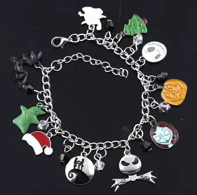 Buy The Nightmare Before Christmas Charm Bracelet Alloy Pendants Cosplay Jewelry • 10.79£