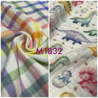 Buy Printed Double Gauze Fabric Ideal For Shirts, Blouses Sold Per Metre M1832 • 1.50£