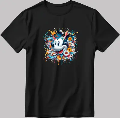 Buy Mickey Mouse Disney Characters T-Shirt White-Black Men's / Women N184 • 10.98£