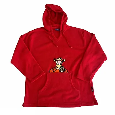 Buy Winnie The Pooh Disney TIGGER Fleece Pullover Womens HOODIE Sweatshirt M Red • 16.80£
