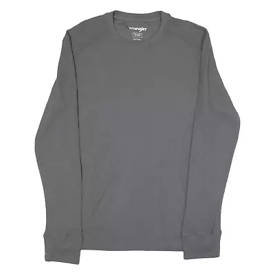 Buy WRANGLER T-Shirt Grey Long Sleeve Mens S • 12.99£