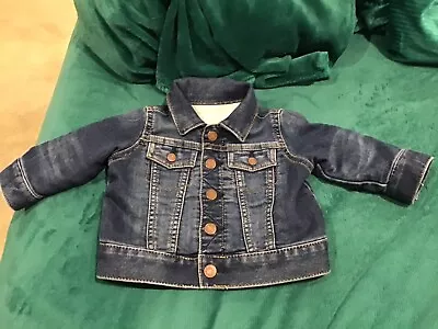 Buy Baby Gap Denim Jacket 0-6 Months,new Without Tags .grey Sweatshirt Lining . • 4£