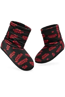 Buy Stranger Things Womens Bootie Slippers Shoes Home Lounge Footwear Cosy • 15.99£