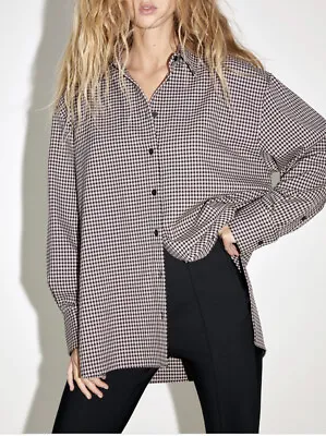 Buy Zara Gingham Oversized Midd Length Shirt Jacket Size L • 19.99£