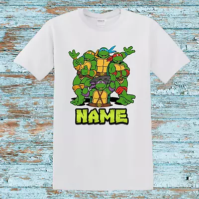 Buy Ninja Turtle Personalized Superhero Custom T-shirt Birthday Unisex Gift Any Name • 9.99£