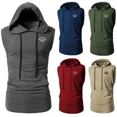 Buy Men's XXR Sleeveless Hoodie Muscle Sweatshirt Cool Hoody Tops GYM Sport Hoodies  • 9.99£
