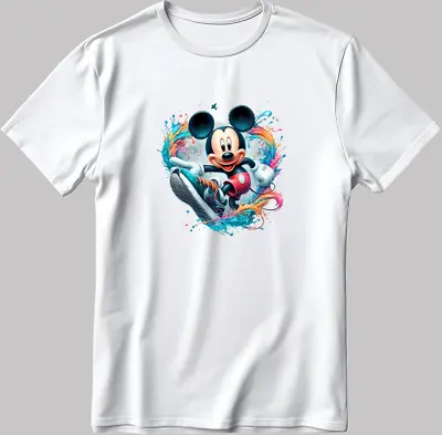 Buy Mickey Mouse Disney Characters T-Shirt White-Black Men's / Women N182 • 10.98£