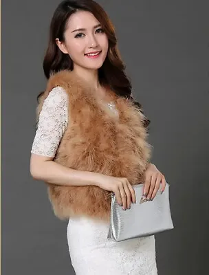 Buy 2023 Women New Ostrich Fur Female Jacket In Multiple Colors China Size • 92.57£