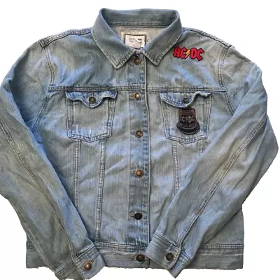 Buy AC DC I Love H81 Boys Jean Jacket Blue Flap Pockets Denim Trucker Rock N Roll L • 20.47£