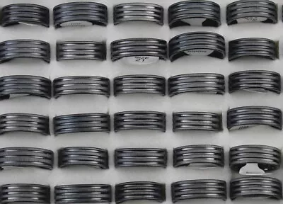 Buy Wholesale Lots 47pcs Men's Jewellery Black Color Stainless Steel Cool Rings • 27.47£