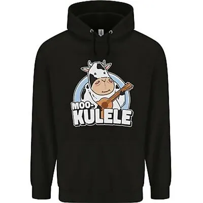 Buy Mookulele Funny Cow Playing Ukulele Guitar Mens 80% Cotton Hoodie • 24.99£