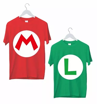 Buy SUPER MARIO Luigi Logo Printed T-Shirt Vintage Game Kids Brothers Matching Tops • 11.99£