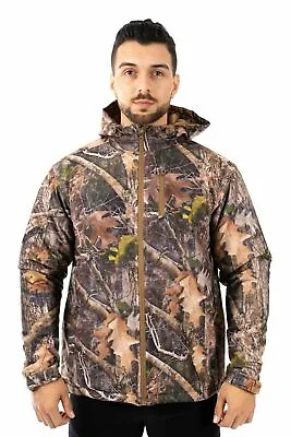 Buy Mens Camouflage Padded Jacket Hunting Hiking Fishing Hooded Outdoor Army Jungle • 22.97£