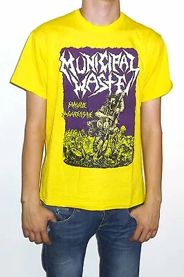 Buy Municipal Waste  Massive Aggressive  Yellow Tshirt • 16.99£