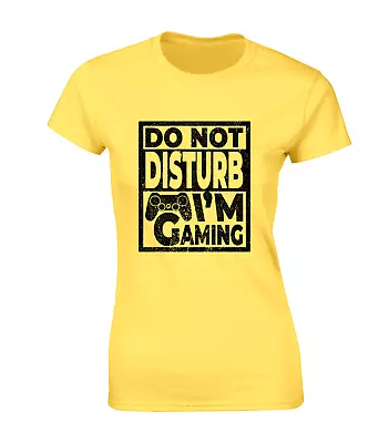 Buy Do Not Disturb I'm Gaming Ladies T Shirt Cool Pc Gamer Clothing Gift Idea Top • 8.99£